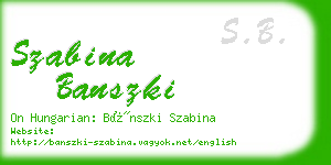 szabina banszki business card